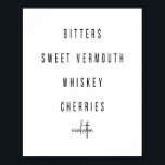 Affiche Recette de cocktail Manhattan<br><div class="desc">Recette de cocktail Manhattan</div>