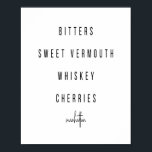 Affiche Recette de cocktail Manhattan<br><div class="desc">Recette de cocktail Manhattan</div>