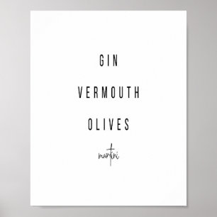 Affiche Recette de cocktail Martini