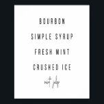 Affiche Recette de cocktail Mint Julep<br><div class="desc">Recette de cocktail Mint Julep</div>