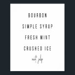 Affiche Recette de cocktail Mint Julep<br><div class="desc">Recette de cocktail Mint Julep</div>