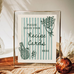 Affiche Recette de Fête de Fiançailles Dessinée à la Main 