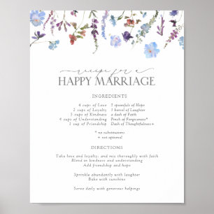 Affiche Recette de la Fleur Sauvage Bleue Poussiéreuse pou