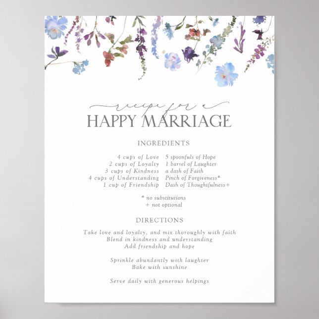 Affiche Recette de la Fleur Sauvage Bleue Poussiéreuse pou (Devant)