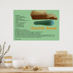 Affiche Recette de pain de courgette imprimé