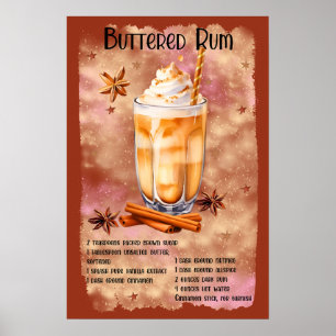 Affiche Recette de rhum de beurre de Noël Noël
