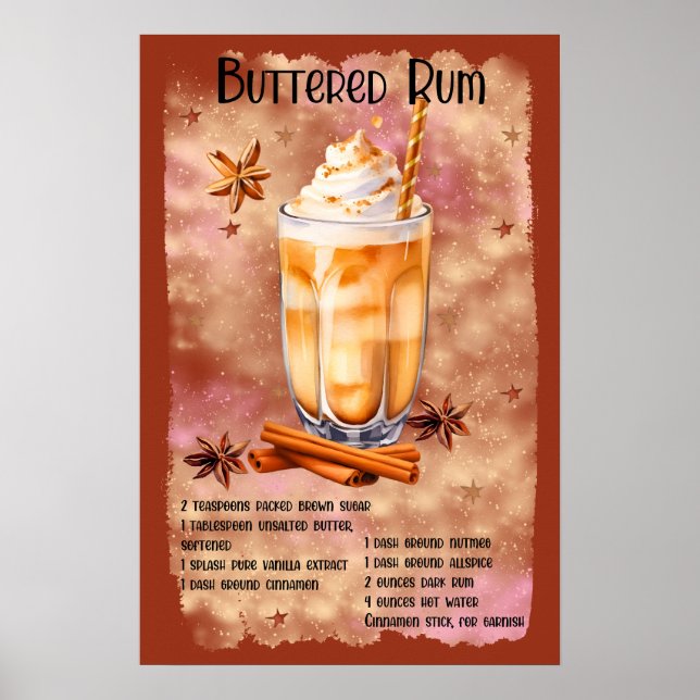 Affiche Recette de rhum de beurre de Noël Noël (Devant)