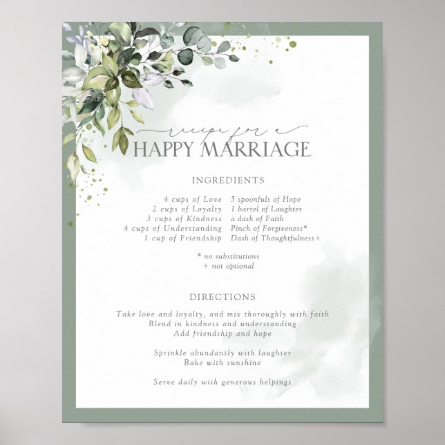 Affiche Recette d'eucalyptus bleu poussiéreux pour un mari (Devant)
