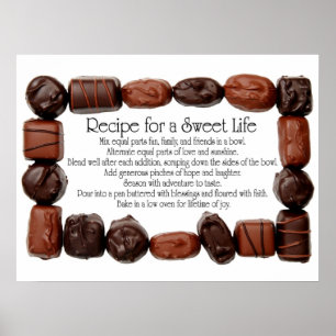 Affiche Recette d'un cadre doux de sucrerie de la vie
