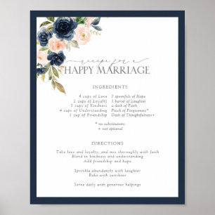 Affiche Recette florale rose élégante pour un mariage heur