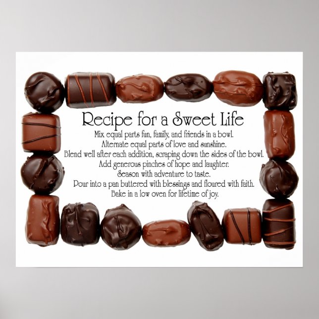 Affiche Recette pour un cadre sucré de bonbons de vie (Devant)