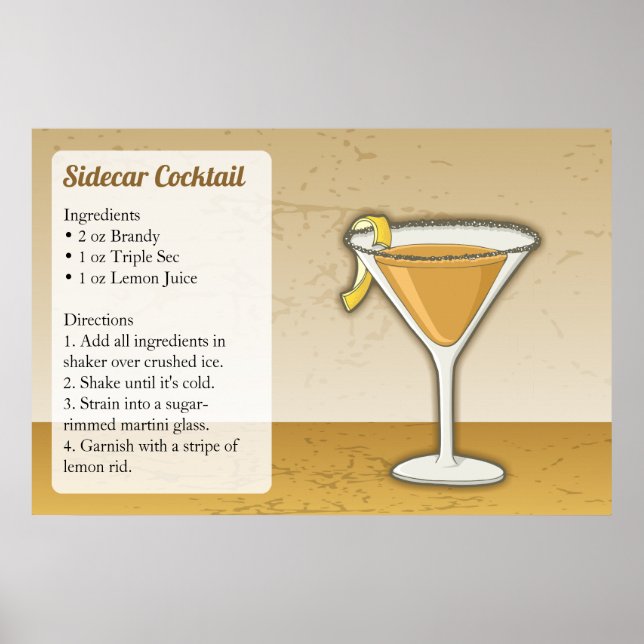 Affiche Recette Sidecar (Devant)