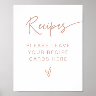 Affiche Recettes de Baby Shower Rose Pâle Boho MARLO 