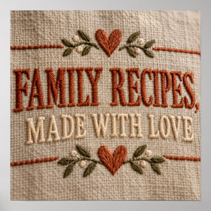 Affiche Recettes de famille, préparées avec amour