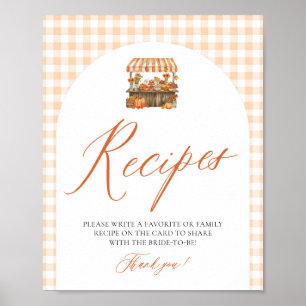 Affiche Recettes fraîches du marché d'automne à carreaux o