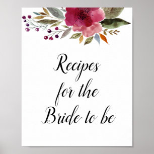 Affiche Recettes pour que l'épouse soit une Fête des marié