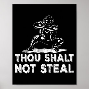 Affiche Receveur de baseball Tu ne voleras pas Religieux B