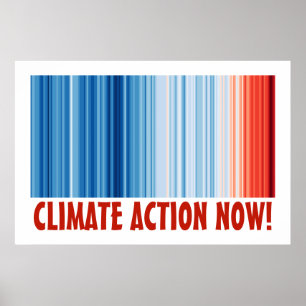 Affiche Réchauffement climatique Stripes Changement climat