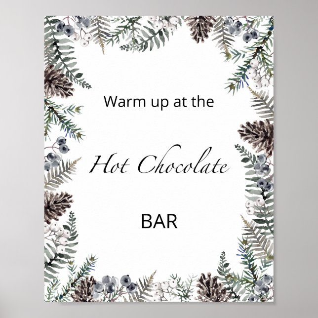 Affiche Réchauffez-vous à la barre de chocolat chaud Poste (Devant)