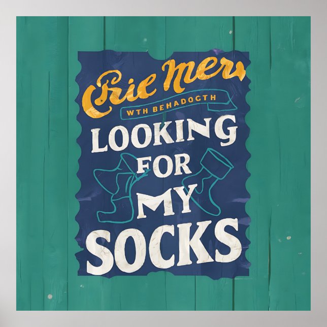 Affiche Recherche De Chaussettes (Devant)