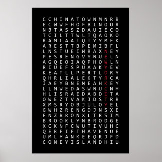 Affiche Recherche de mots à New York