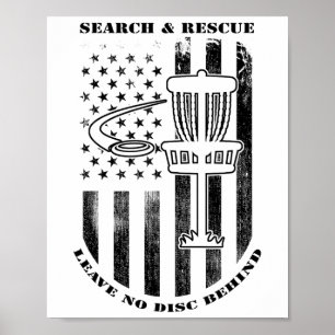 Affiche Recherche et sauvetage de disc golf Ne laissez auc