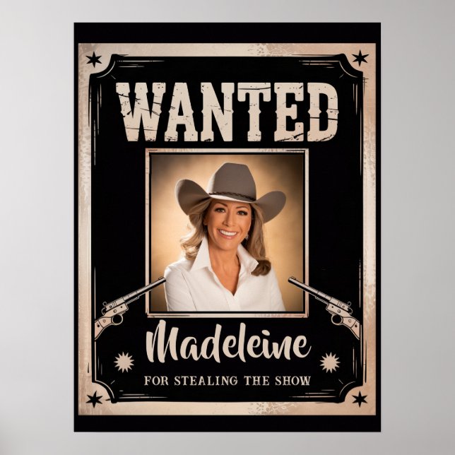 Affiche Recherche Fun Photo Anniversaire Far West Western  (Devant)