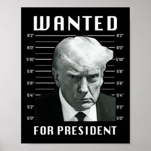 Affiche Recherché Trump pour président - Trump Mug Shot Ne