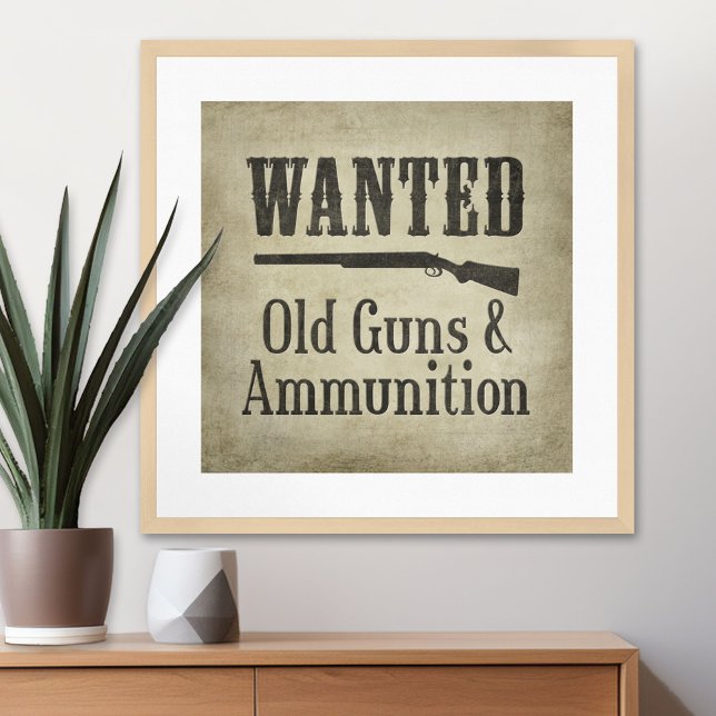 Affiche : Recherché - Vieux Fusils & Munitions (Créateur téléchargé)
