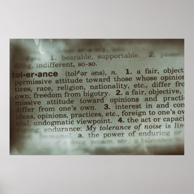 Affiche Rechercher des significations - Tolérance (Devant)