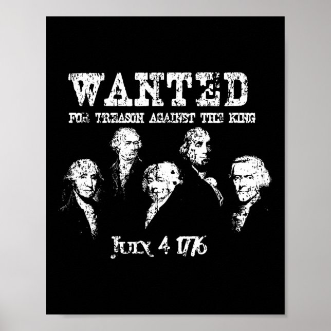 Affiche Recherchés pères fondateurs de la trahison 1776 In (Devant)