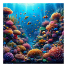 Récif de corail vibrant avec des poissons-clowns v