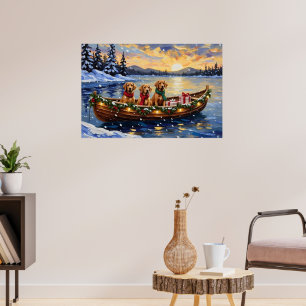 Affiche Récipient de la baie de Chesapeake Noël Bateau Fêt