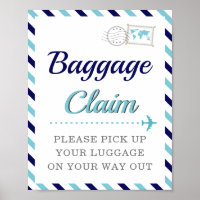 Réclamation de bagages bleu marine Table de faveur