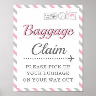 Affiche Réclamation des bagages Voyage Avion Faveur de tab