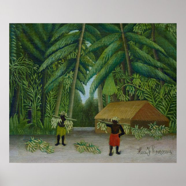 Affiche Récolte de bananes, Peinture célèbre (Devant)
