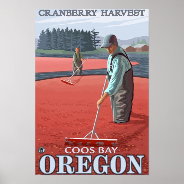 Affiche Récolte de canneberges - Coos Bay, Oregon (Devant)