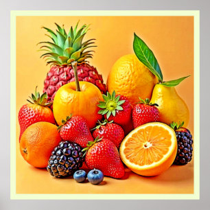 Affiche Récolte de fruits frais et abondants : un design v