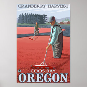Affiche Récolte de la canneberge - Coos Bay, Oregon