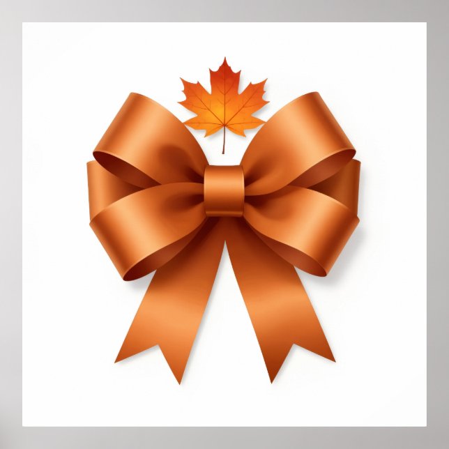 Affiche Récolte de Maple Doré Nœud Décoratif de Luxe Illus (Devant)