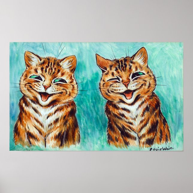 Affiche Réconciliation de chats, Louis Wain (Devant)