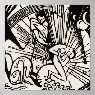 Affiche Réconciliation par Franz Marc Famous Woodcut