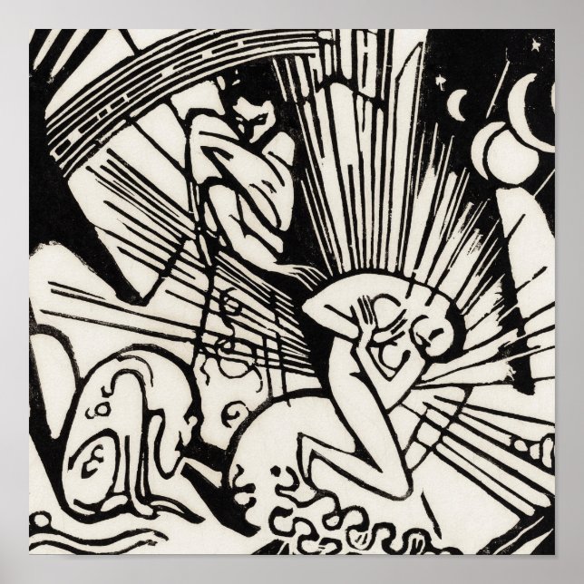 Affiche Réconciliation par Franz Marc Famous Woodcut (Devant)
