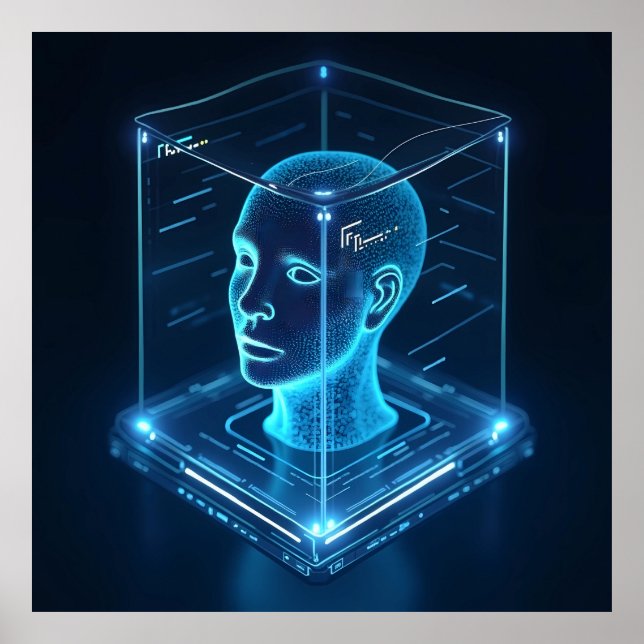 Affiche "Reconnaissance faciale stimulée par l'IA (Devant)