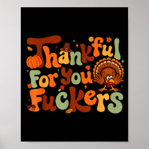Affiche Reconnaissant pour vous Forers Thanksgiving Joyeux