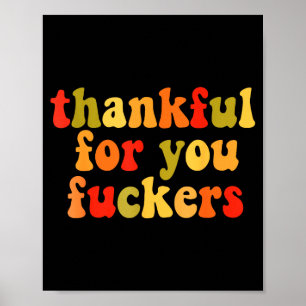 Affiche Reconnaissant pour vous Forers Thanksgiving Joyeux