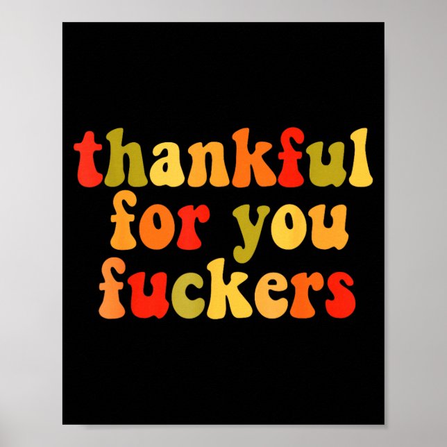 Affiche Reconnaissant pour vous Forers Thanksgiving Joyeux (Devant)