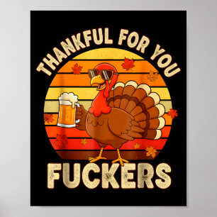 Affiche Reconnaissant pour vous Forers Thanksgiving Joyeux