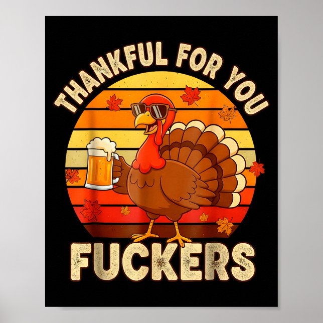 Affiche Reconnaissant pour vous Forers Thanksgiving Joyeux (Devant)