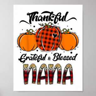 Affiche Reconnaissante Grateful Bénie Nana Carreaux Thanks
